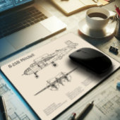 B-25B Mitchell Doolittle - Airplane Blueprint SD Mousepad