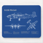 B-25B Mitchell Doolittle - Flugzeugkonzept AD Mousepad (Vorne)