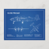 B-25B Mitchell Doolittle - Flugzeugkonzept AD Postkarte (Vorderseite)