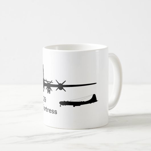 B-29 Superfestung Silhouette Kaffeetasse (VorderseiteRechts)