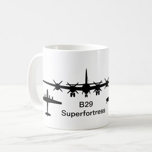 B-29 Superfestung Silhouette Kaffeetasse (Vorderseite Links)