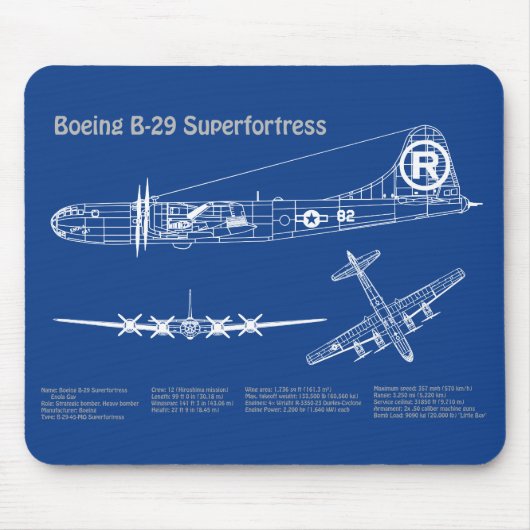 B-29 Superfortress - Flugzeugkonzepte AD Mousepad (Vorne)