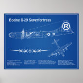 B-29 Superfortress - Flugzeugkonzepte AD Poster (Vorne)