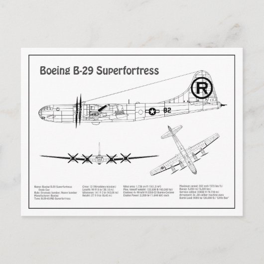 B-29 Superfortress - Flugzeugkonzepte BD Postkarte (Vorderseite)