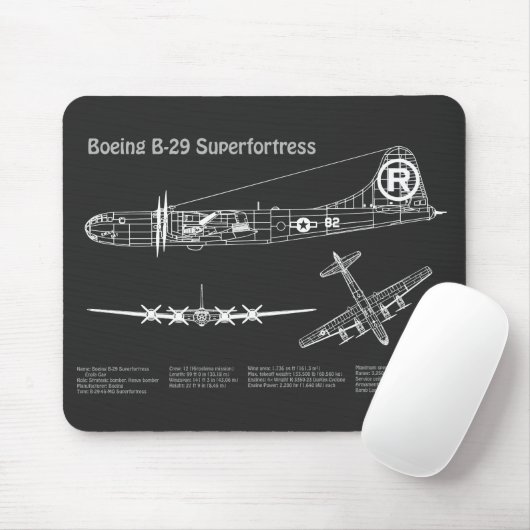 B-29 Superfortress - Flugzeugkonzepte PD Mousepad (Mit Mouse)