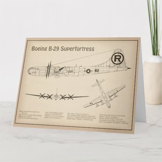 B-29 Superfortress - Flugzeugkonzepte SD Dankeskarte (Vorderseite)