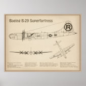 B-29 Superfortress - Flugzeugkonzepte SD Poster (Vorne)