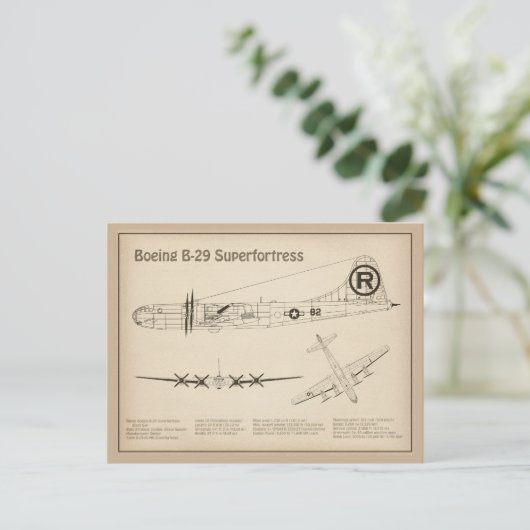 B-29 Superfortress - Flugzeugkonzepte SD Postkarte (Stehend Vorderseite)