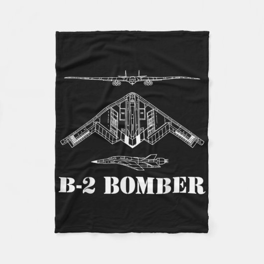 B-2 Bomber Aircraft Schematic Military Stealth Bom Fleecedecke (Vorderseite)