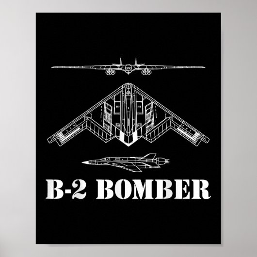 B-2-Bomber-Flugzeug-Schaltplan Militärischer Tarnk Poster (Vorne)