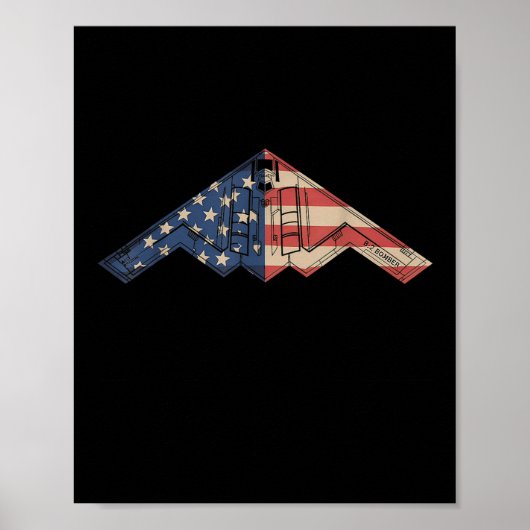 B-2-Bomber-Tarnkappenflugzeug-Schema Amerikanische Poster (Vorne)