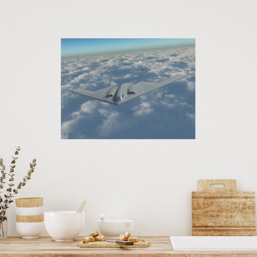 B-2 Bomber über den Wolken Poster (Küche)