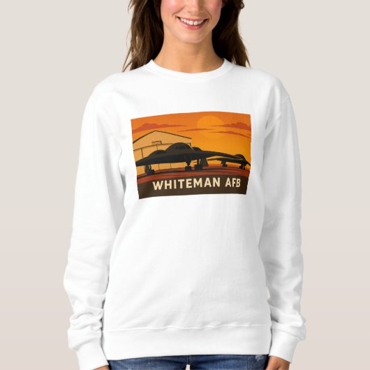 B-2 Jet Sunset Art - Whiteman AFB Poster Style Sweatshirt (Vorderseite)