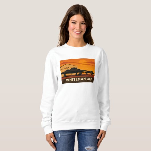 B-2 Jet Sunset Art - Whiteman AFB Poster Style Sweatshirt (Vorne ganz)