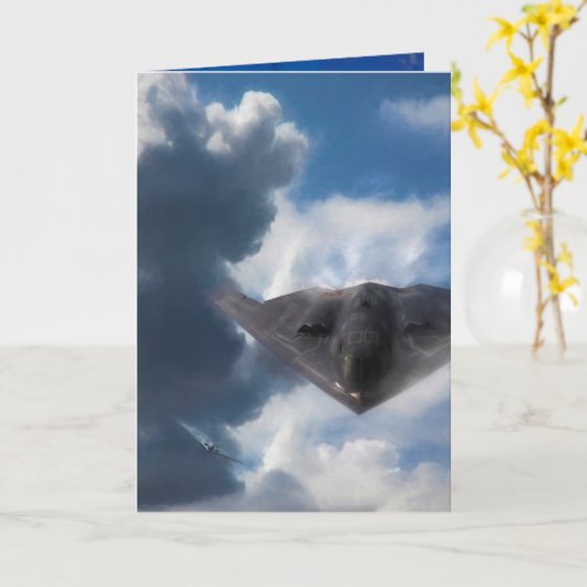 B-2 Spirit Stealth Bomber GHOST MAKER Karte (Gelbe Blume)