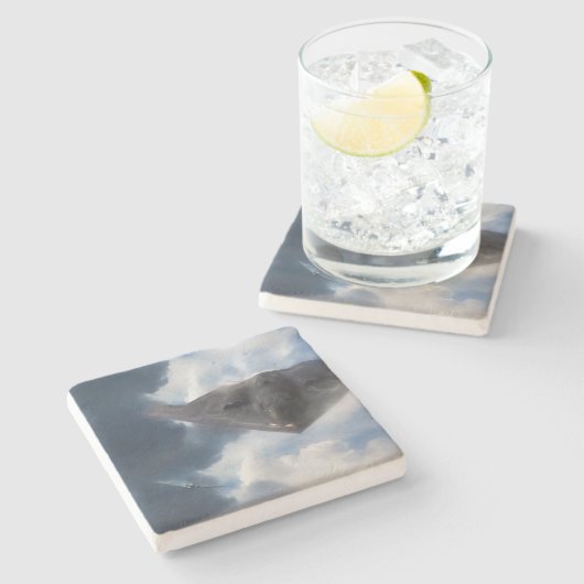 B-2 Spirit Stealth Bomber GHOST MAKER Steinuntersetzer (Seitenansicht)