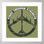 B-52 - Frieden durch Kraft - Friedenssymbol Poster (Vorne)