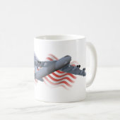 B-52 Strategischer Bomber mit amerikanischer Flagg Kaffeetasse (VorderseiteRechts)