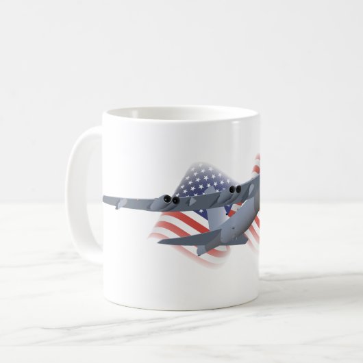 B-52 Strategischer Bomber mit amerikanischer Flagg Kaffeetasse (Vorderseite Links)