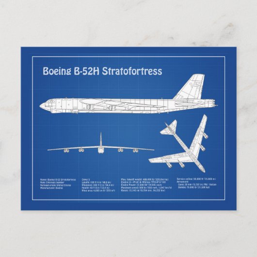 B-52 Stratofestress - Flugzeugkonzepte ABD Postkarte (Vorderseite)