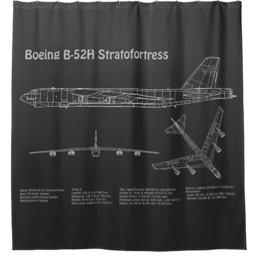 B-52 Stratofestress - Flugzeugkonzepte PD Duschvorhang (Vorderseite)