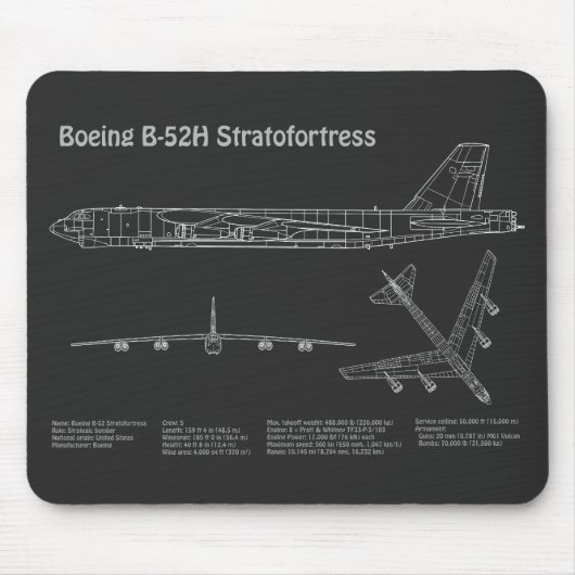 B-52 Stratofestress - Flugzeugkonzepte PD Mousepad (Vorne)