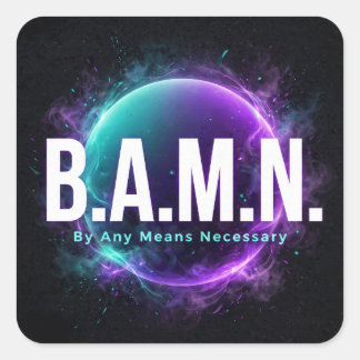 B.A.M.N. Dunkler Farbverlauf Orb Poster By Any Mea Quadratischer Aufkleber