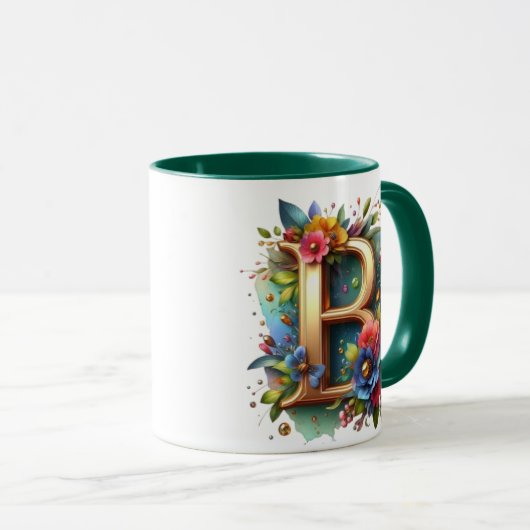 B Alphabet Design Cup Tasse (VorderseiteRechts)