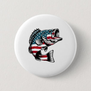 B Amerikanische Usa-Flagge Angeln Button