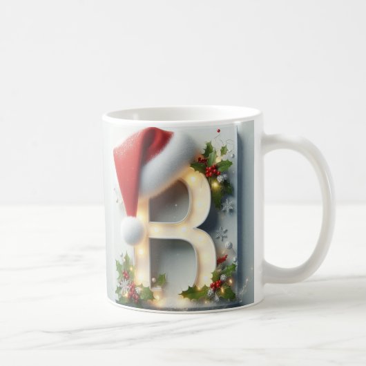 B Anfangsbuchstabe Weihnachtsbecher – Festliches B Kaffeetasse (Rechts)