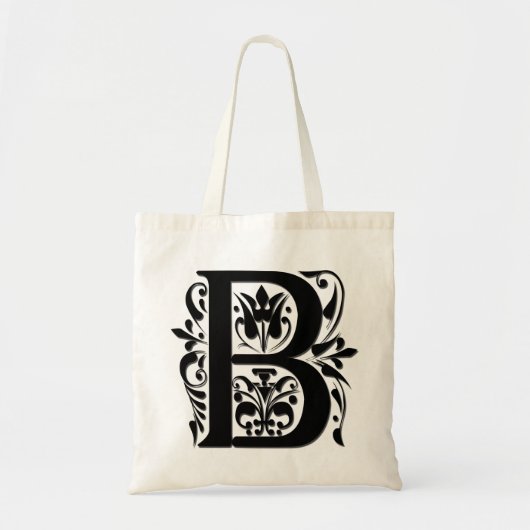 B Anfangsbuchstaben Monogramm - Papierschnitt Tragetasche (Vorne)