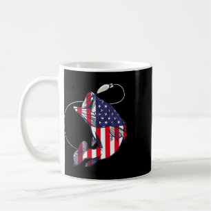 B Angeln Fisch Amerikanische Flagge Patriotisch 4. Kaffeetasse