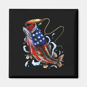 B Angelschnur Fisch Amerikanische Flagge Vater Vat Magnet