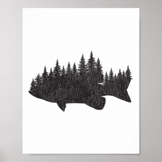 B Anglerwald - Großmaul- und Kleinmaul-Angler Poster (Vorne)