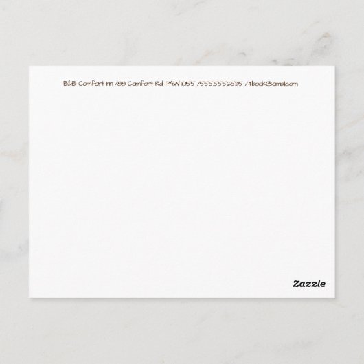 B&B Comfort Inn Postkarte (Rückseite)