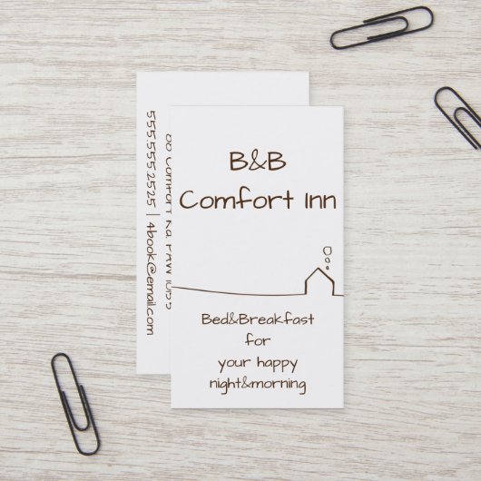 B&B Comfort Inn Visitenkarte (Vorderseite/Rückseite Beispiel)