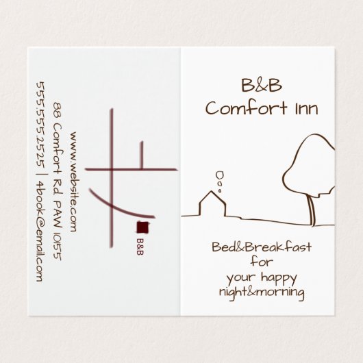 B&B Comfort Inn Visitenkarten (Außenseite Aufgefaltet)