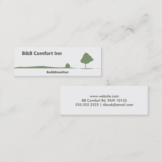 B$B Comfort InnMini Business Card Mini Visitenkarte (Vorne/Hinten)