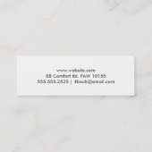 B$B Comfort InnMini Business Card Mini Visitenkarte (Rückseite)