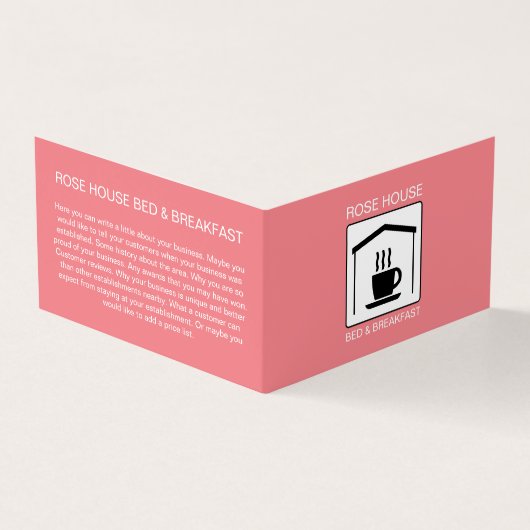 B&B Logo, Bed & Breakfast Unterkunft im Detail Visitenkarten (Vorderseite)