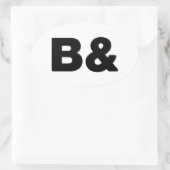 B & B OVALER AUFKLEBER (Tasche)