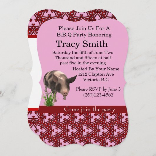 B.B.Q Party Einladung (Vorne/Hinten)