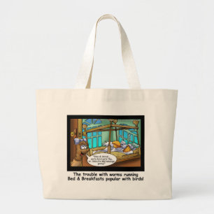 B & B Worm Host Bird Gast Funny Geschenke & T-Shir Jumbo Stoffbeutel