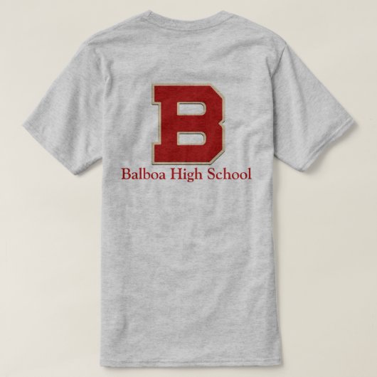 "B" Balboa High School Felt Style T-Shirt (Design Rückseite)