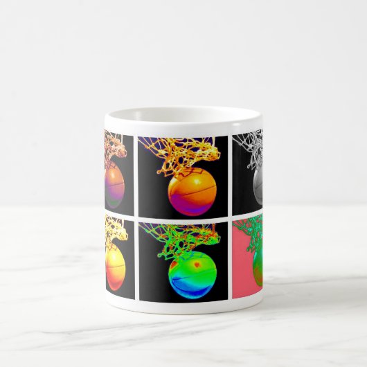 B-Ball Basketball Hoops Pop Art Kaffeetasse (Mittel)