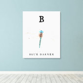 ‚B‘ Blue Darner Leinwanddruck (Insitu (Holzboden))