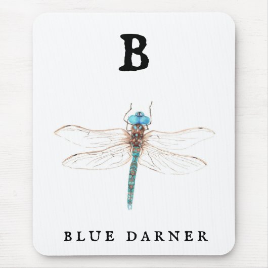 ‚B‘ Blue Darner Mousepad (Vorne)