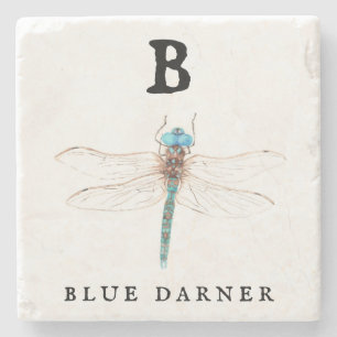 ‚B‘ Blue Darner Steinuntersetzer
