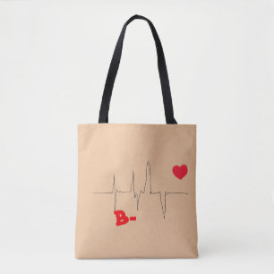 B- Blutgruppe Typ Negativer Rhesus Tote Beutel Tasche