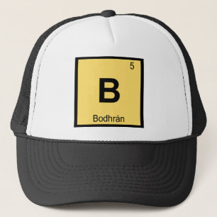 B - Bodhran-Musik Chemie Periodensystem-Symbol Truckerkappe